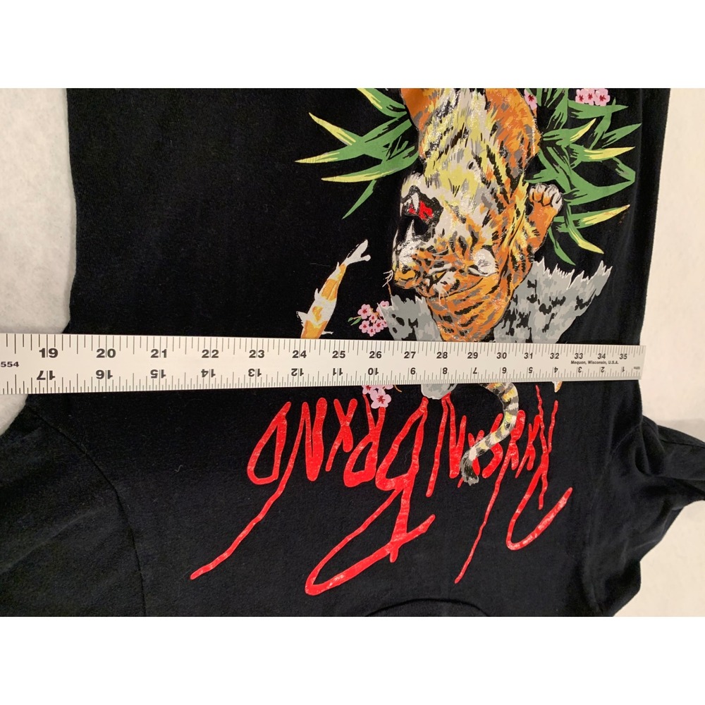 Reason Clothing Mens Black Tiger Koi World Tour‎ Long Sleeve Graphic Tee Small - Picture 5 of 8